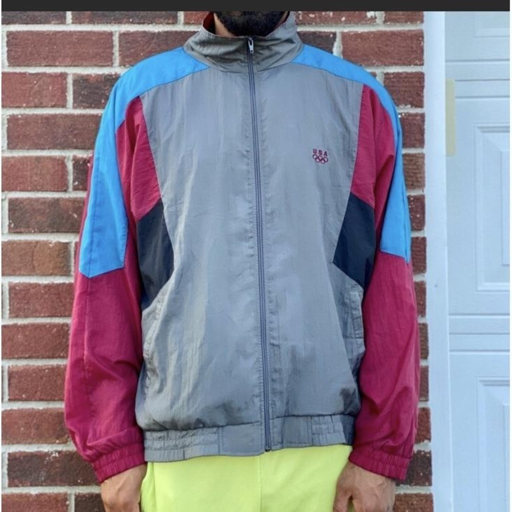 USA Olympic‎ JCPenny windbreaker track jacket Zip Up